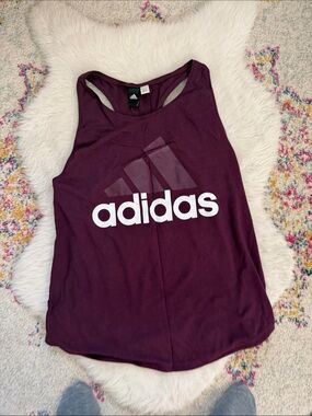 adidas Women's Burgundy Logo Racerback Tank
